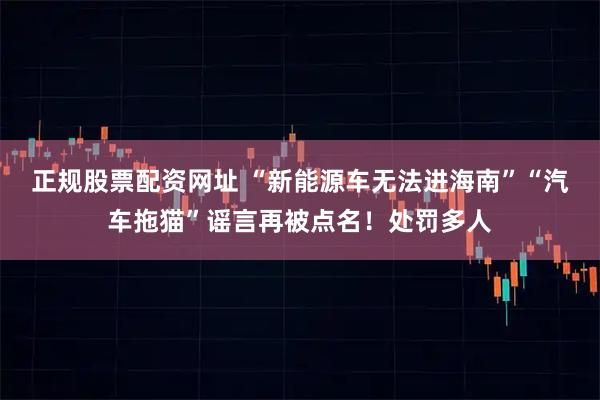 正规股票配资网址 “新能源车无法进海南”“汽车拖猫”谣言再被点名！处罚多人